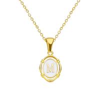 JZWCHQ Collana alfabetica riempita in Oro 14K per Donne e Uomini, Lettera Olio di gocciola