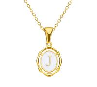 JZWCHQ Collana alfabetica riempita in Oro 14K per Donne e Uomini, Lettera Olio di gocciola