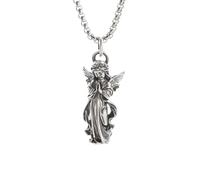 JZWCHQ Collana Angelo per Ragazze, 925 ciondoli protettivi con Ali Angeli in Argento Sterling, Classico Piccola Collana Preghiera per Uomini e Donne, Gioielli di Fascino, Regalo -