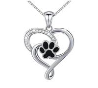 JZWCHQ Collana Collana del Cuore Fashion con Zampe per Cani per Uomini e Donne adorano la Catena di Gioielli con Stampa Animale Adorabili per Le gioielleri di Gioielli 244
