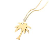 JZWCHQ Collana con Palma da Donna, Argento Sterling 925, Palma Tropicale, Collana da Spiaggia con Albero di Cocco, Ciondolo con Palma, Vocazione alla Spiaggia Hawaiana, Collane con Palma da Donna,