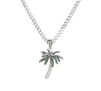 JZWCHQ Collana con Palma da Donna, Argento Sterling 925, Palma Tropicale, Collana da Spiaggia con Albero di Cocco, Ciondolo con Palma, Vocazione alla Spiaggia Hawaiana, Collane con Palma da Donna,