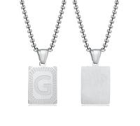 JZWCHQ Collana di Dichiarazione per Donne, Collana in Acciaio Inossidabile Lettera Quadrata a Sospensione collane Gioielli Regalo per la Mamma Femminile