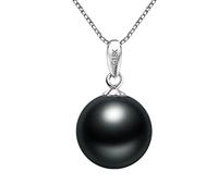 JZWCHQ Collana e Ciondolo di Perle Nere con Ciondolo a Sospensione da 10-11 mm per Le Perle