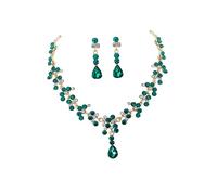 JZWCHQ Collana e orecchini rossi alla moda da donna, eleganti gioielli da sposa, accessori per abito da sposa, occasioni speciali e feste
