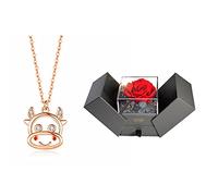 JZWCHQ Collana Leggera collane di Lusso per Donne, collane, accompagnate da buona Fortuna, Fortuna e Fortuna, Gira Le Cose Intorno alla Collana per Le Donne