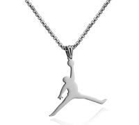 JZWCHQ Collana Personalizzata con Ciondolo Jordan da Basket in Acciaio Inossidabile, Collana Punk Hip-Hop, Stile Regalo di Compleanno, Gioielli semplici