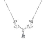 JZWCHQ Collana Romantica con Ciondolo Alce zircone per Donna Collana Girocollo in Argento Sterling 925