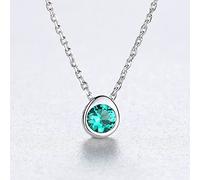 JZWCHQ Collane a Pendente Rotonda a Catena di Link per Donne Gioielli da Sposa Topaz gemtone Regalo