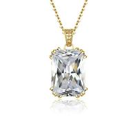 JZWCHQ Collane di Pendenti a gembo di Gemma di Diamanti per Donne 925 Gioielli Femminili di Matrimoni Sterling Sliver Sliver