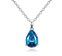 JZWCHQ Collane Femminili Pendenti 925 Gioielli in Argento Colore Goccia d'Acqua Gemma Collana a Ciondolo Festa Regalo Regalo di Nozze Gioielli Raffinati