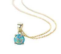 JZWCHQ Collane puri 925 per le donne colorate Collana pendente opale colorato, A
