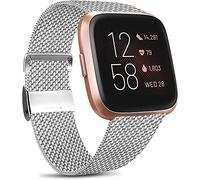 JZWCHQ Compatibile con Fitbit Versa Strap/Fitbit Versa 2 Cinda in metallo in metallo in acciaio inossidabile Sostituzione di polso con blocco magnetico unico per Fitbit Versa