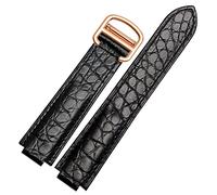 JZWCHQ Crollo di orologio in pelle coccodrillo americano adatto al cinturino in pelle convessa a palloncino blu 18 da 20 mm uomini e donne neri