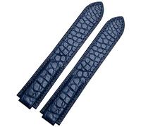 JZWCHQ Crollo di orologio in pelle coccodrillo americano adatto al cinturino in pelle convessa a palloncino blu 18 da 20 mm uomini e donne neri