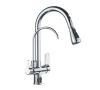 JZWCHQ Cucina per lavello per la Cucina per la Fattoria Commerciale, Gru filtrata Nera Opaca per Cucina, Estrazione Spray 360 RUCETTO Filtro Acqua di ROTAZIA