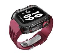 JZWCHQ Custodia di modifica dell'orologio trasparente di lusso ， per kit mod fai -da -te 45 mm 45 mm+cinturino in gomma ， per banda 45/44 mm SE 8 7 6 5 4 SE