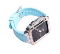 JZWCHQ Custodia di Orologio in Metallo Kit modificato con Banda , per Banda Serie 8 7 45mm , Coperchio in Acciaio Inossidabile+Accessori Set retrofit Cinturino , per Serie 6 5 4 SE