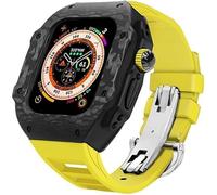JZWCHQ Custodia in fibra di carbonio e cinturino in gomma ， per elastico a fluoro ultra 49 mm ， per IWatch Series 8 7 6 5 4 SE 45mm 44 mm Upgrade e modifica