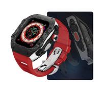 JZWCHQ Custodia in fibra di carbonio e kit di retrofit con cinturino fluorobber , per ultra 9 8 7 6 5 4 SE 44mm 45mm 49 mm Serie Watch Watch Band e custodia