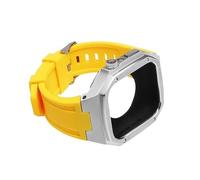 JZWCHQ Custodia in metallo cinghia di orologio in silicone colorato ， per SE 9 8 7 6 5 4 Serie 40mm 41mm 44mm 45mm Orologio Sostituire la modifica della banda Kit fai da te