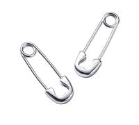 JZWCHQ Cute Sterling Silver Safety Pin per Piccoli Orecchini a Cerchio per Donne Adolescenti cartilagine di Moda Black Sleeder Hoops