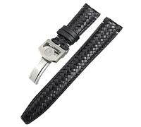 JZWCHQ End Curved Cowhide Woven Watchband 20mm 21mm 22mm Fit per IWC Portugieser Pilots Genuina cinghia di orologio in pelle