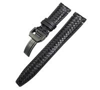 JZWCHQ End Curved Cowhide Woven Watchband 20mm 21mm 22mm Fit per IWC Portugieser Pilots Genuina cinghia di orologio in pelle