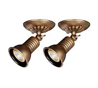 JZWCHQ Faretto da soffitto Vintage 2 Pezzi Lampade da soffitto per Fattoria, Illuminazione Spot d'accento in Stile Americano E27 per Interni, Lampada Girevole da Parete/soffitto su Sfondo