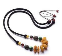 JZWCHQ Feng Shui Amber Wealth Necklace Authentic Jade Healing Chakra Crystal Lucky Wealth Get off Spirits Spirit Chain Regalo di Ispirazione per Le Donne Uomini