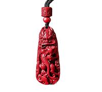 JZWCHQ Feng Shui Lucky Necklace Natural Cinnabar Dragon Dragon Pixiu/Piyao Neccante a Pendente Lucky Charms Talisman Protezione Gioielli Regali di Gioielli Uomini/Donne attirano buona Fortuna