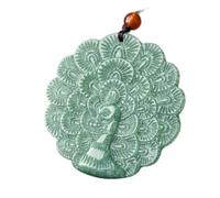 JZWCHQ Feng Shui ricchezza Jadeite Pavone Collana a Sospensione autentica guarigione Chakra Cristallo Reiki amuleto Fortunato ricchezza di ricchezza da Parte degli Spiriti malvagi Dono di Ispirazione