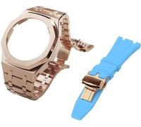 JZWCHQ Gen 5 Metal Watch Case BEZEL CINDAGGIO+COMBINAZIONE DELLA COMBINAZIONE DELLA BANDA DI ORDINE FLORORURUBBER , per GA2100 GA2110 GAB2100 MOD MOD GM2100 per orologio Full Watch Strap