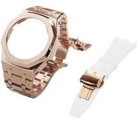 JZWCHQ Gen 5 Metal Watch Case BEZEL CINDAGGIO+COMBINAZIONE DELLA COMBINAZIONE DELLA BANDA DI ORDINE FLORORURUBBER , per GA2100 GA2110 GAB2100 MOD MOD GM2100 per orologio Full Watch Strap