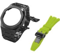 JZWCHQ Gen 5 Metal Watch Case Fehel Strap+FluoRorubber Watch Band Set , per GA2100 GA2110 GAB2100 GM2100 Mod Kit per Watch Full Origin China