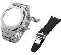 JZWCHQ Gen 5 Metal Watch Case Fehel Strap+FluoRorubber Watch Band Set , per GA2100 GA2110 GAB2100 GM2100 Mod Kit per Watch Full Origin China