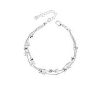 JZWCHQ Gioielli Bracciale a stella Bracciale Doppio strati stelle per perle Braccialette per le donne Bangles Box Bangles Silver 925 Gioielli gioielli