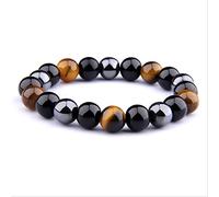 JZWCHQ Gioielli Braccialetti a doppia tigre e braccialetti di ematite uomini braccialetti per il fascino dell'occhio di tigre di tigre per donne Bracciale in pietra naturale gioielli