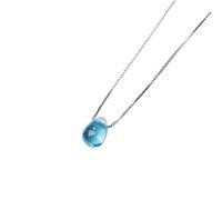 JZWCHQ Gioielli da Donna Nuovi per la Moda 2025 Nuovi in 925 collane di Pendenti a Cristallo Blu Argento Sterling per Donne Accessori per la Moda di Design di Lusso