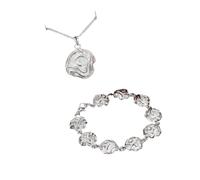 JZWCHQ Gioielli graziosi rose fiore 925 sterling in argento gioiello set da orecchino collana da braccialetto per donne addirilli alla moda accessori alla moda creativi per donne e uomini regalo