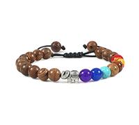 JZWCHQ Gioielli in pietra naturale tigre occhio 7 chakra braccialetti e braccialetti yoga bilancia perle preghiera bracciale elastico uomo gioielli