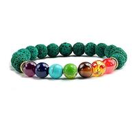 JZWCHQ Gioielli in pietra naturale tigre occhio 7 chakra braccialetti e braccialetti yoga bilancia perle preghiera bracciale elastico uomo gioielli