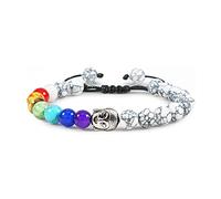JZWCHQ Gioielli in pietra naturale tigre occhio 7 chakra braccialetti e braccialetti yoga bilancia perle preghiera bracciale elastico uomo gioielli