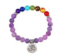JZWCHQ Gioielli in pietra naturale tigre occhio 7 chakra braccialetti e braccialetti yoga bilancia perle preghiera bracciale elastico uomo gioielli