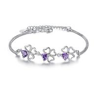 JZWCHQ gioiello donna bracciale foglie fortunate erba viola alta - bracciale cristallo di grado gioiello