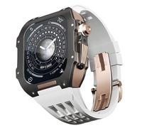 JZWCHQ Guarda il kit di modifica della cinghia ， per 6 5 4 SE 44mm Sostituire ， Luxury Fluoline Elash Watch Band Titanium Case ， per iWatch 6/5/4/SE 44mm Serie Accessori di aggiornamento