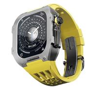 JZWCHQ Guarda il kit di modifica della cinghia , per 6 5 4 SE 44mm Sostituire , Luxury Fluoline Elash Watch Band Titanium Case , per iWatch 6/5/4/SE 44mm Serie Accessori di aggiornamento