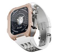 JZWCHQ Guarda il kit di modifica della cinghia , per 6 5 4 SE 44mm Sostituire , Luxury Fluoline Elash Watch Band Titanium Case , per iWatch 6/5/4/SE 44mm Serie Accessori di aggiornamento