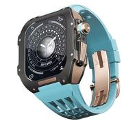 JZWCHQ Guarda il kit di modifica della cinghia ， per 6 5 4 SE 44mm Sostituire ， Luxury Fluoline Elash Watch Band Titanium Case ， per iWatch 6/5/4/SE 44mm Serie Accessori di aggiornamento