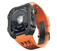 JZWCHQ Guarda il kit di modifica della cinghia , per 6 5 4 SE 44mm Sostituire , Luxury Fluoline Elash Watch Band Titanium Case , per iWatch 6/5/4/SE 44mm Serie Accessori di aggiornamento
